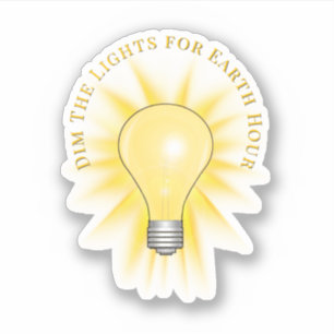 Gloeilamp Dim De Lichten Earth Hour Sticker