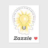 Gloeilamp Dim de lichten Earth Hour Sticker (Vel)