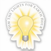 Gloeilamp Dim de lichten Earth Hour Sticker (Voorkant)