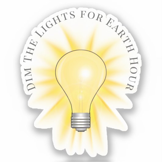 Gloeilamp Dim de lichten Earth Hour Sticker (Voorkant)
