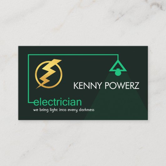 Gloeilamp elektrisch stroomcircuit visitekaartje (Voorkant)