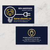 Gloeilamp Elektrische Bedrading Elektricien Visitekaartje (Voorkant / Achterkant)
