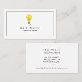 Gloeilamp Idee Symbool Zwart-wit Minimalist Visitekaartje (Voorkant / Achterkant)