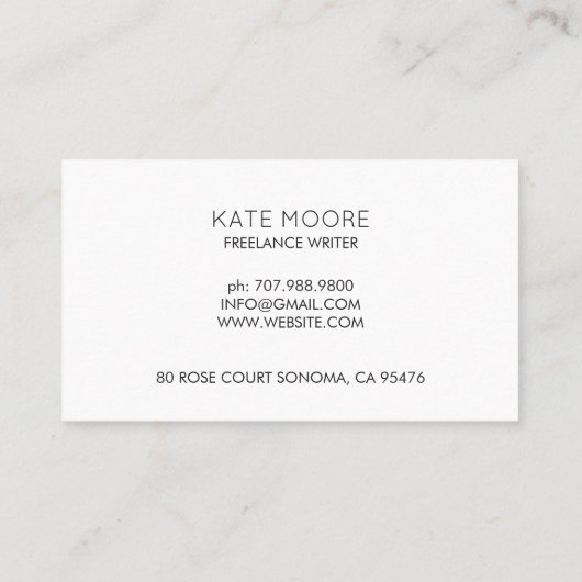 Gloeilamp Idee Symbool Zwart-wit Minimalist Visitekaartje (Achterkant)