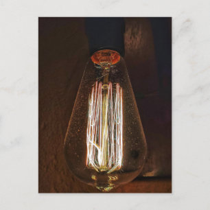 Gloeilamp in vintage stijl briefkaart