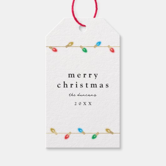  gloeilamp kerstverlichting cadeau Label Cadeaulabel (Voorkant)