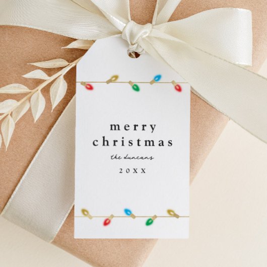  gloeilamp kerstverlichting cadeau Label Cadeaulabel