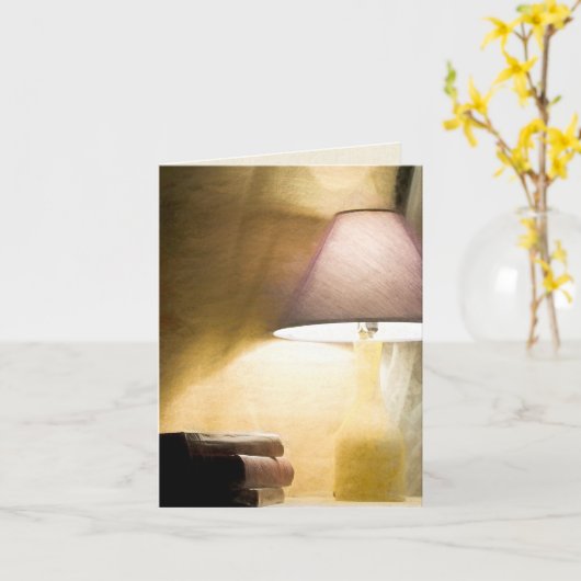 gloeilamp met een oude boekenimpressionisme kaart (Gele Bloem)