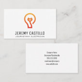 gloeilamp met stekker | Elektricien-Logo Visitekaartje (Voorkant / Achterkant)