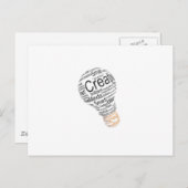gloeilamp met typografie die de creativiteit viert briefkaart (Voorkant / Achterkant)