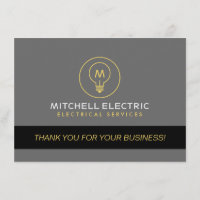 GLOEILAMP MONOGRAM LOGO Dank u kaart