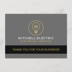 GLOEILAMP MONOGRAM LOGO Dank u kaart