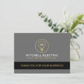 GLOEILAMP MONOGRAM LOGO Dank u kaart (Staand voorkant)