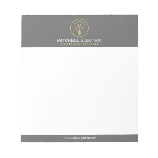 GLOEILAMP MONOGRAM LOGO voor ELEKTRICANEN Notitieblok (Voorkant)