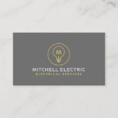 GLOEILAMP MONOGRAM LOGO voor ELEKTRICIENS Visitekaartje (Voorkant)