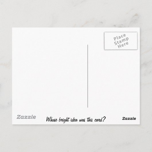 gloeilamp op blk 3-inch flap briefkaart (Achterkant)