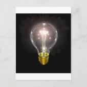 gloeilamp op blk 3-inch flap briefkaart (Voorkant)