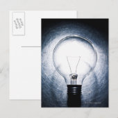 Gloeilamp op Roestvrij staalachtergrond Briefkaart (Voorkant / Achterkant)