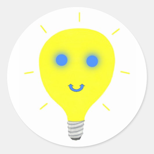 Gloeilamp ronde Stickers (Voorkant)