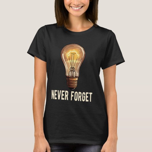 Gloeilamp vergeet nooit licht t-shirt (Voorkant)