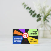Gloeilamp voedt uw naam visitekaartje (Staand voorkant)