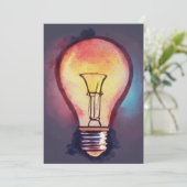 Gloeilamp Waterverf schilderen, gloeilamp Bedankkaart (Staand voorkant)