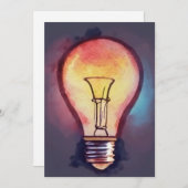 Gloeilamp Waterverf schilderen, gloeilamp Feestdagenkaart (Voorkant / Achterkant)