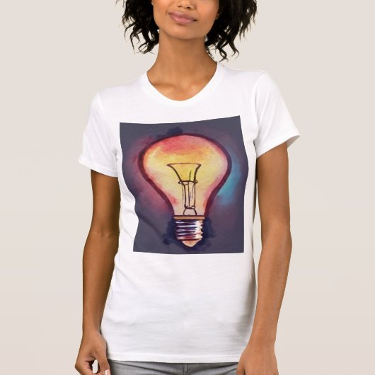 Gloeilamp Waterverf schilderen, gloeilamp T-shirt (Voorkant)