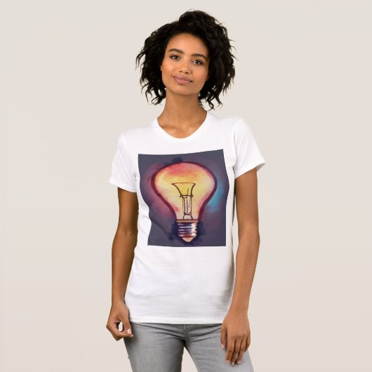 Gloeilamp Waterverf schilderen, gloeilamp T-shirt (Voorkant volledig)