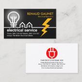 Gloeilamp wordt aangedreven door bliksem visitekaartje (Voorkant / Achterkant)