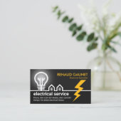 Gloeilamp wordt aangedreven door bliksem visitekaartje (Staand voorkant)