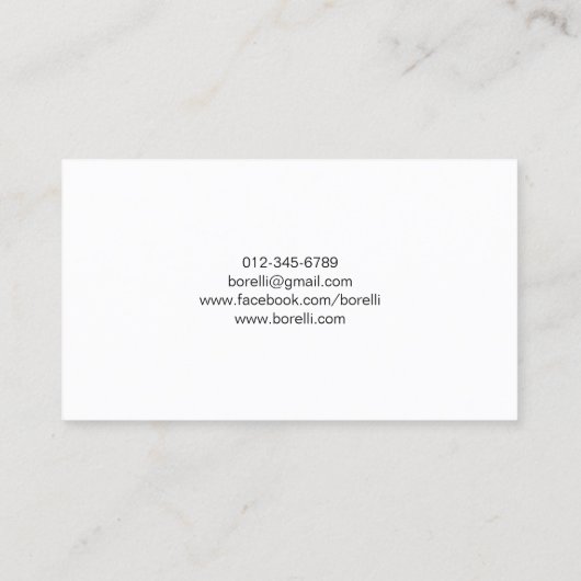 Gloeilamp zwart Visitekaartje (Achterkant)