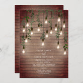  gloeilampen Botanische Hout Wedding Kaart (Voorkant / Achterkant)