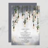 gloeilampen Botanische Waterverf bruiloft Kaart (Voorkant / Achterkant)