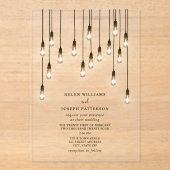 gloeilampen bruiloft acryl uitnodigingen (Voorkant)