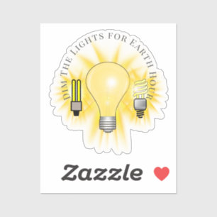 Gloeilampen dimmen de lichten Earth Hour Sticker