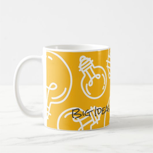 Gloeilampen GROTE IDEEËN BEGINNEN HIER Mok voor on (Links)