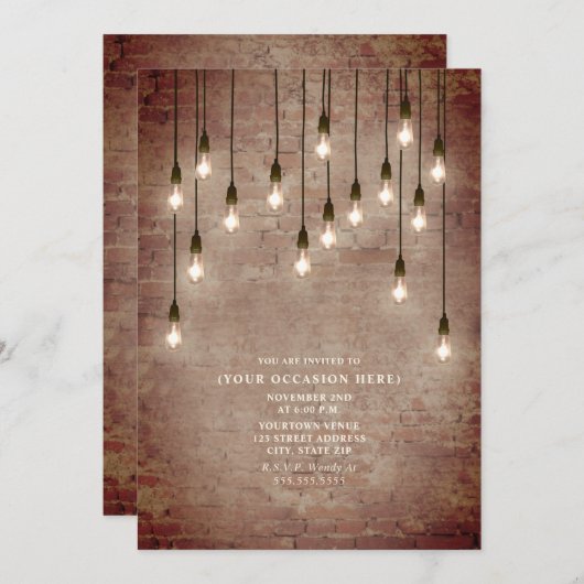  gloeilampen Rick Generiek All Purpose Party Kaart (Voorkant / Achterkant)