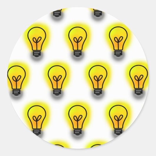 Gloeilampen Ronde Sticker (Voorkant)