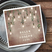  gloeilampen Rustic Brick Botanical Wedding Servet