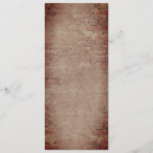 gloeilampen Rustic Brick Wedding Menu (Achterkant)