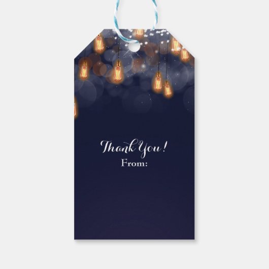 gloeilampen Rustic Wedding Favor Cadeaulabel (Achterkant)