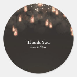  gloeilampen Rustic Wedding Favor Ronde Sticker