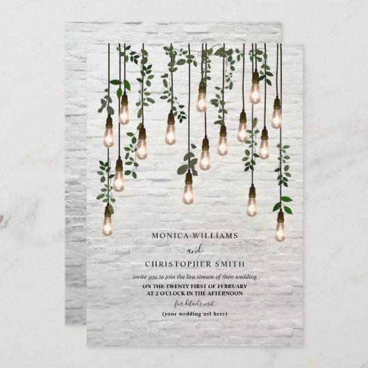  gloeilampen White Brick Botanical Virtual Kaart (Voorkant / Achterkant)