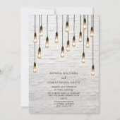 gloeilampen White Brick Wedding Kaart (Voorkant)