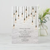  gloeilampen White Brick Wedding Kaart (Staand voorkant)