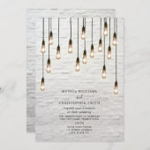  gloeilampen White Brick Wedding Kaart (Voorkant / Achterkant)