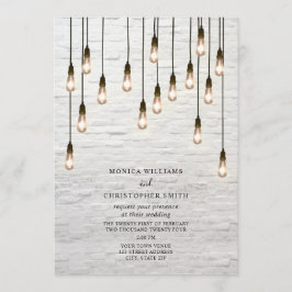 gloeilampen White Brick Wedding Kaart