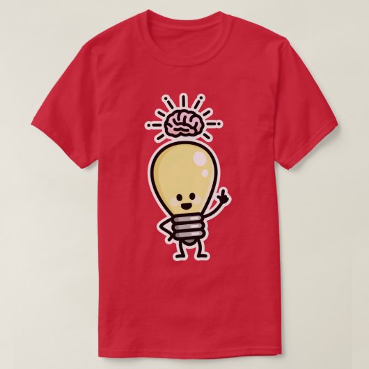 Gloeilampidee breins creatief genie grappige creat t-shirt (Design voorkant)