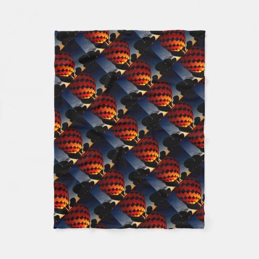 Gloeiluchtballon Fleece Deken (Voorkant)